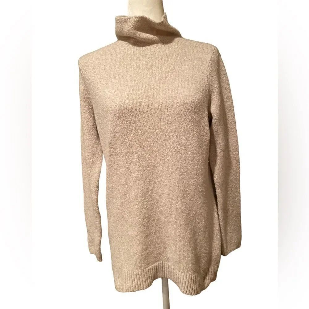 J Jill Turtleneck Sweater Tan Size Medium Long Sleeve Top